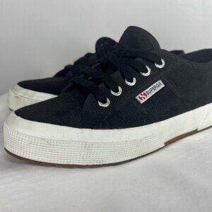 Superga Womens Size 7.5 Black Sneakers
